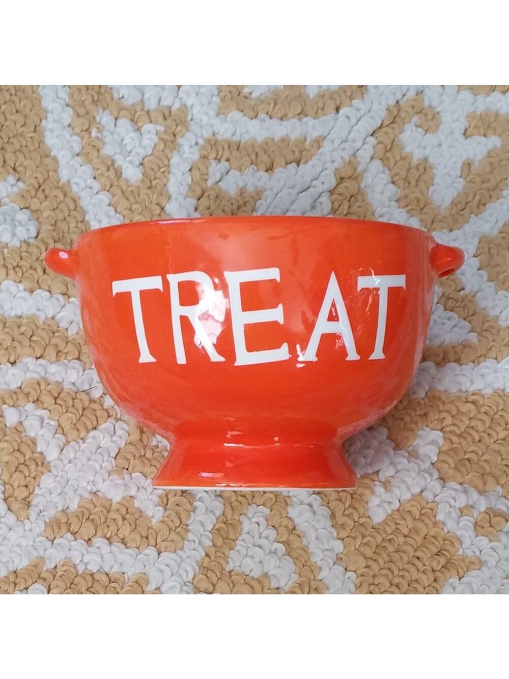 Nicole's Kitchen Treat Halloween Bowl Orange & Black